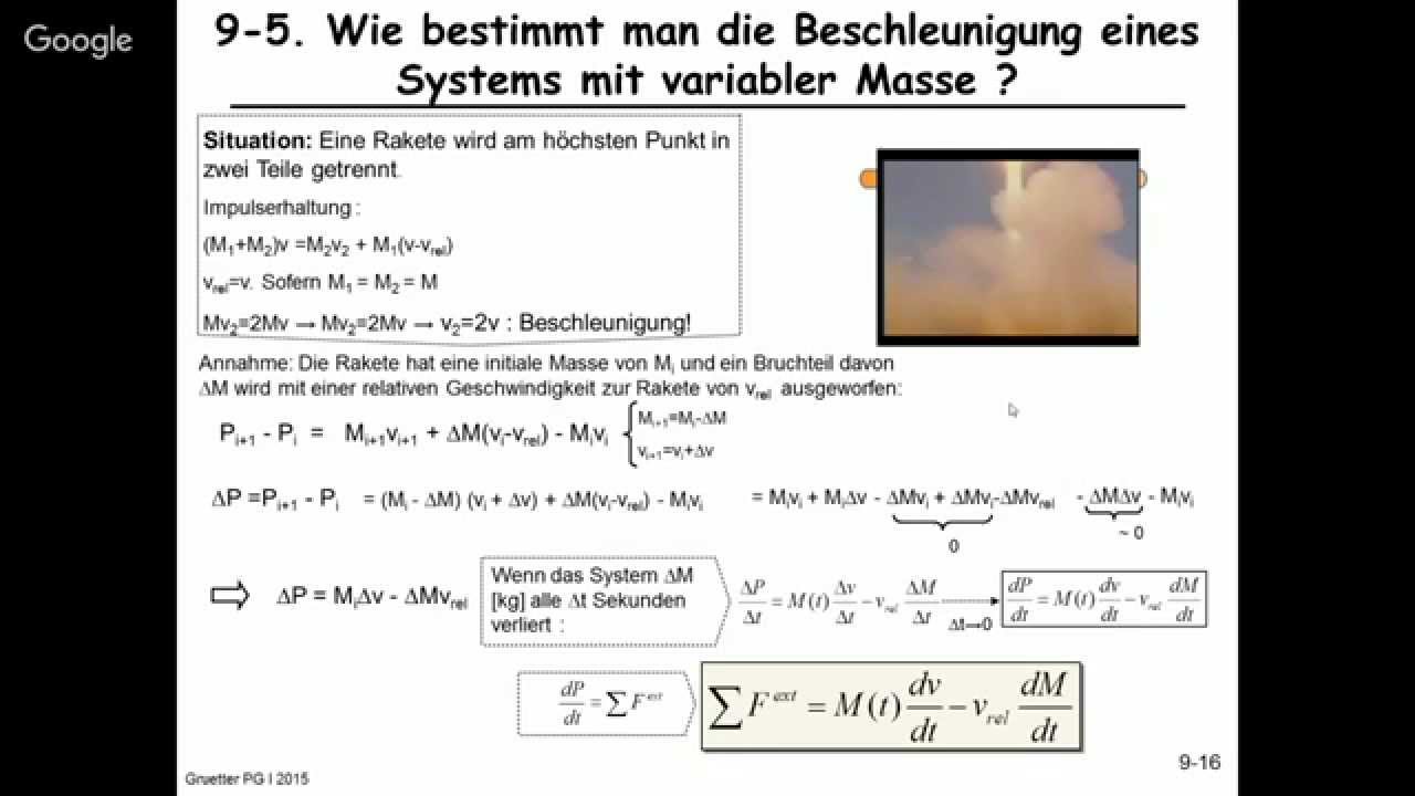 9.3 - Raketengleichungen / Einf&uuml;hrung in die Relativit&auml;tstheorie
