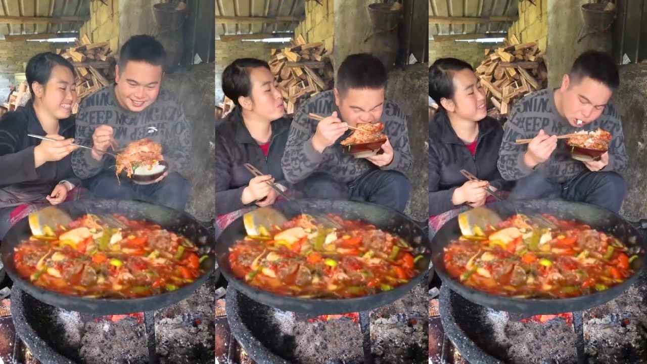 Chồng tôi đi làm nhiều nên tôi đã nấu cho anh ấy một bữa ăn ngon.