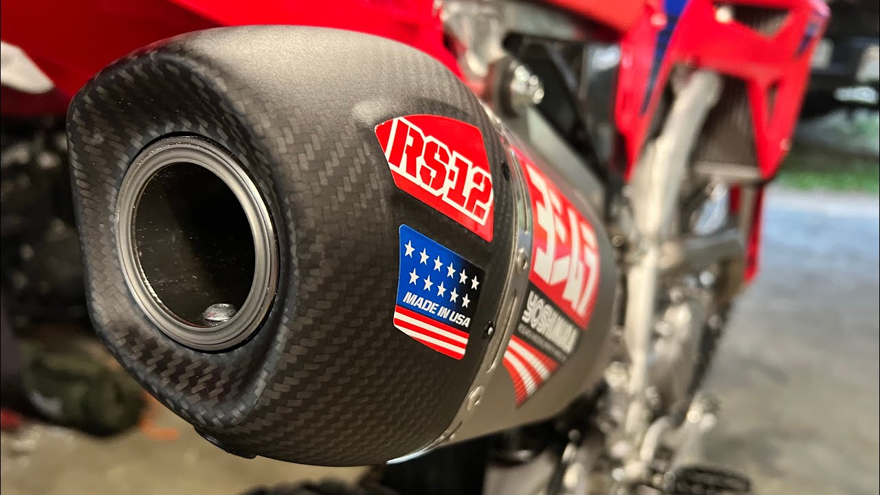 2023 CRF250R Yoshimura Exhaust Before and After - Full Titanium and Carbon!