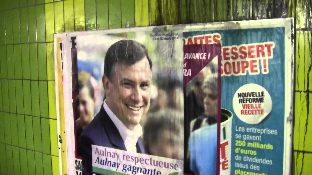 Aulnay-sous-Bois : panneaux d'affichage libre du souterrain gare réservés à l'affichage municipal