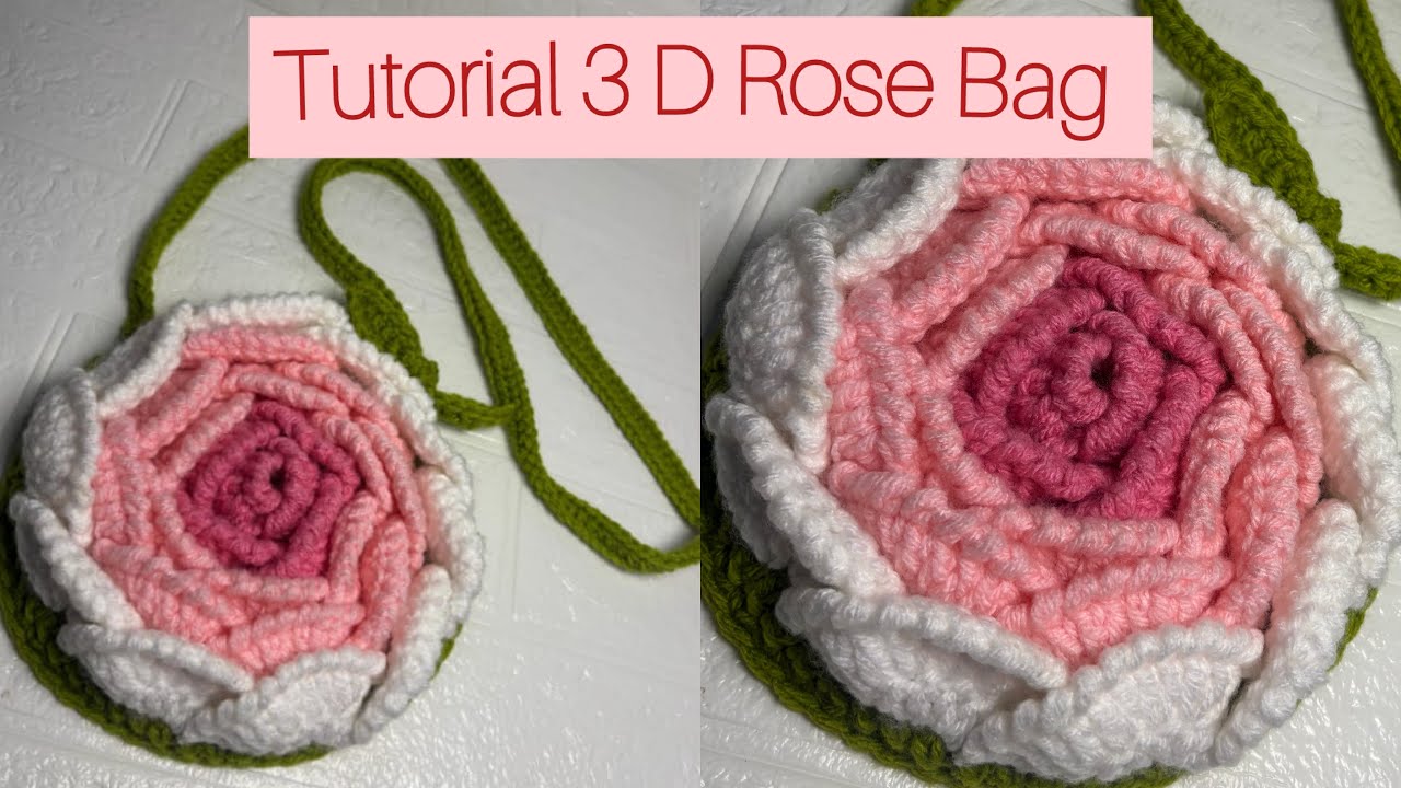 3D Rose Bag Tutorial Step by Step 💕 Stylish & very beautiful Pattern | 