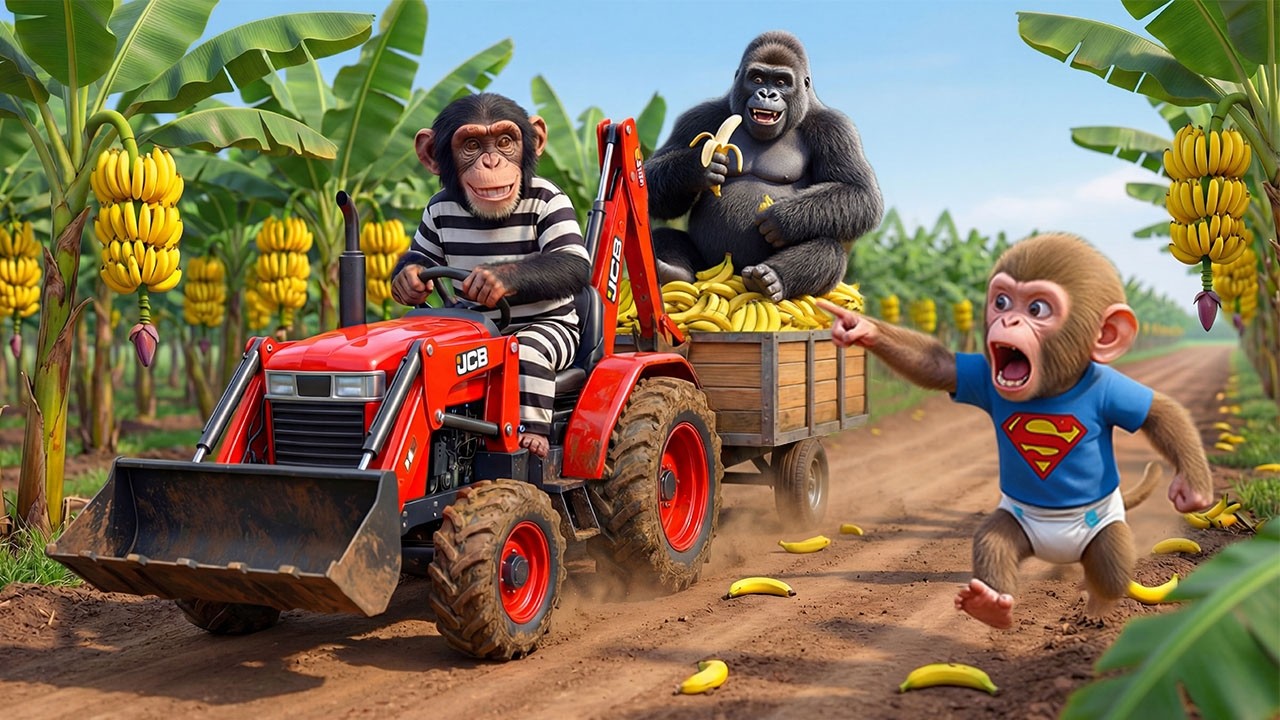 🍌🚓 The Banana Theft Shocks the Farm! iZi the Monkey and the Thrilling Chase