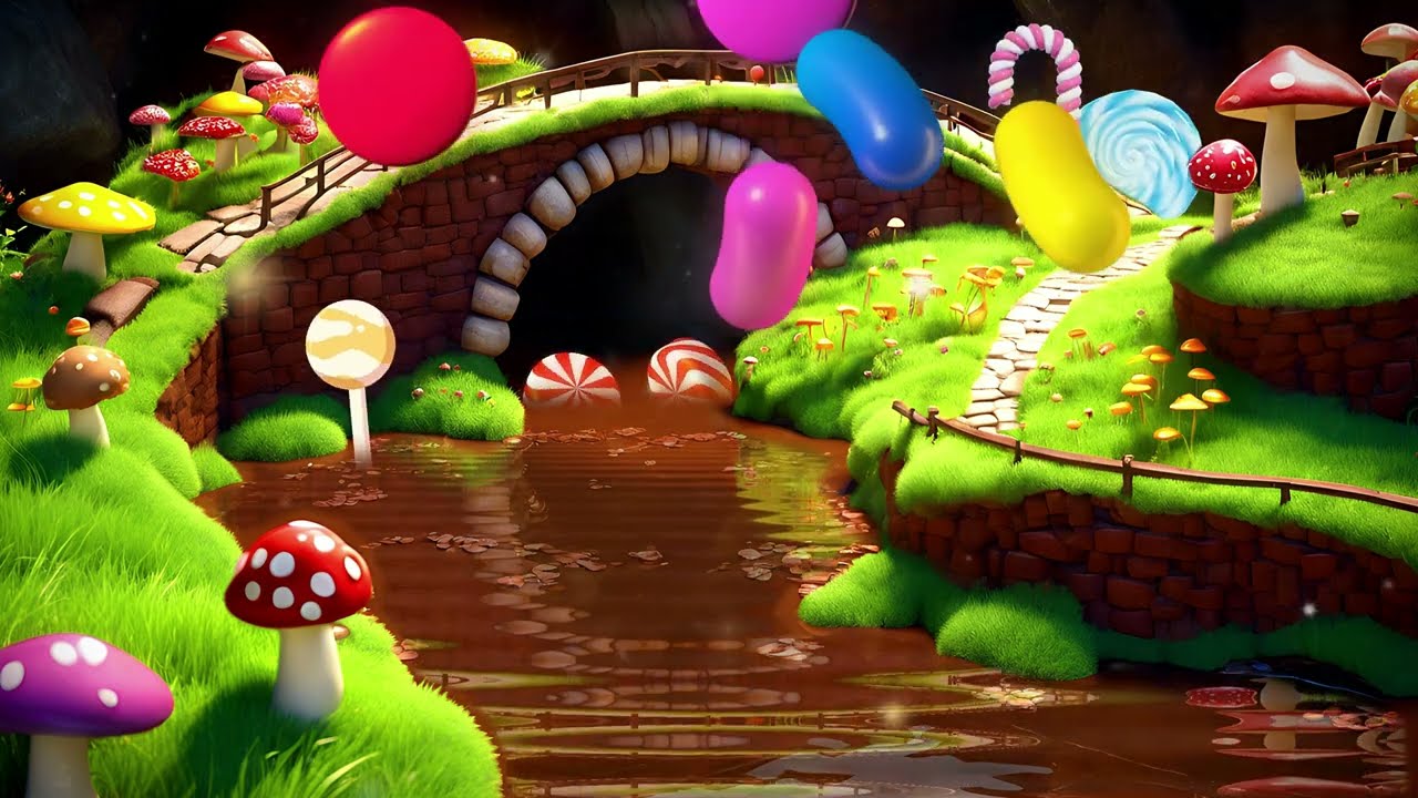 🍫 The Whimsical World of Willy Wonka 🍬 Chocolate Factory Ambience [4K] Music & Nature Sounds