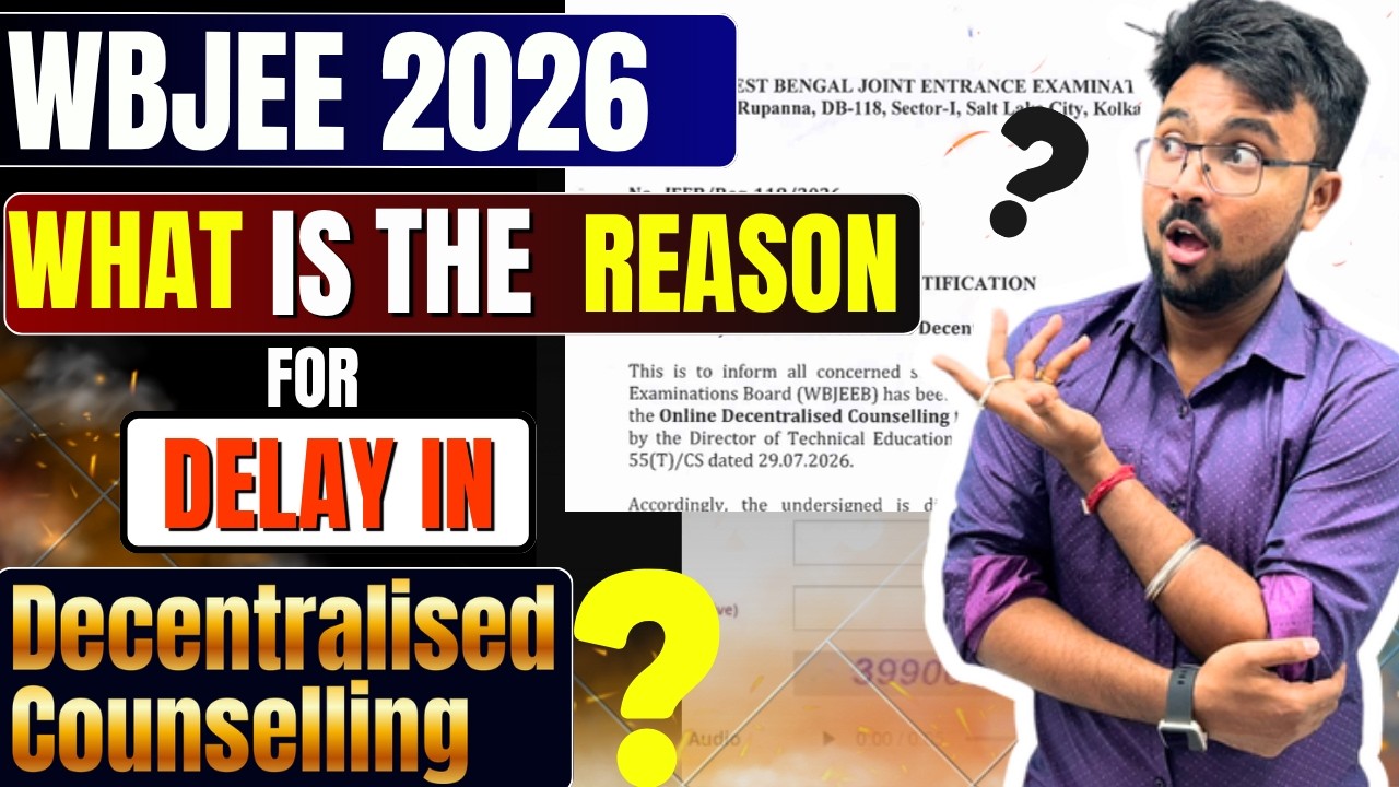 WBJEE 2026 Decentralised Counselling Delayed? 😱No Seats Left? ❌😱 Real Reason🚨Source News🚨