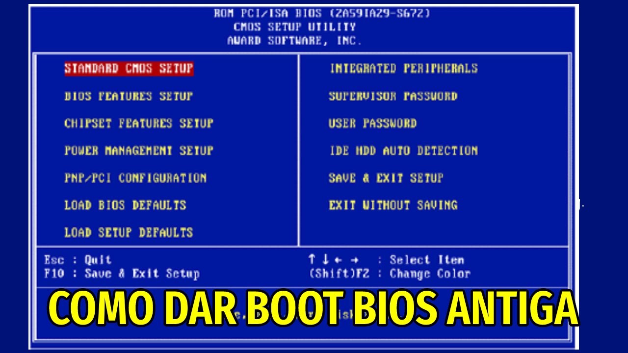Como dar Boot Bios Antiga