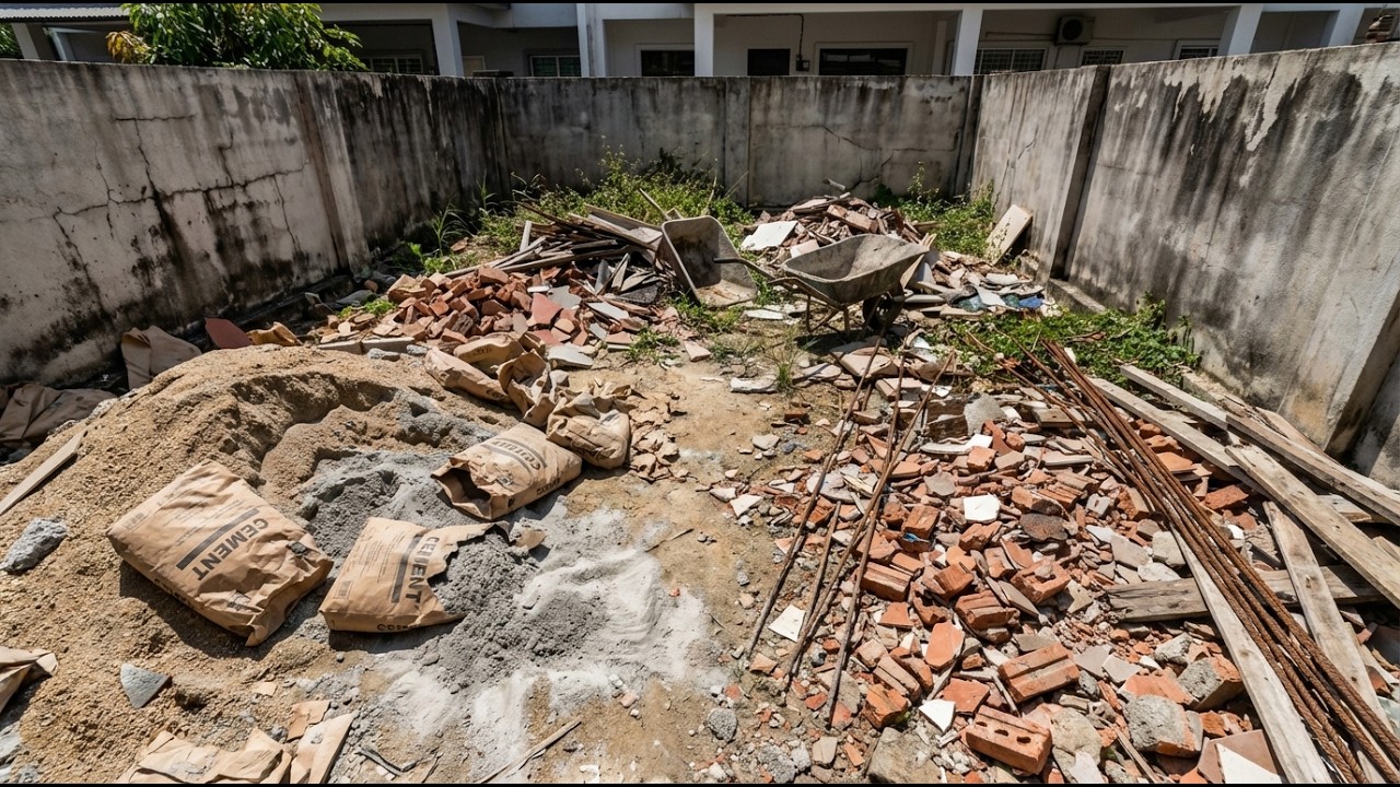 Construction Waste Backyard Restoration