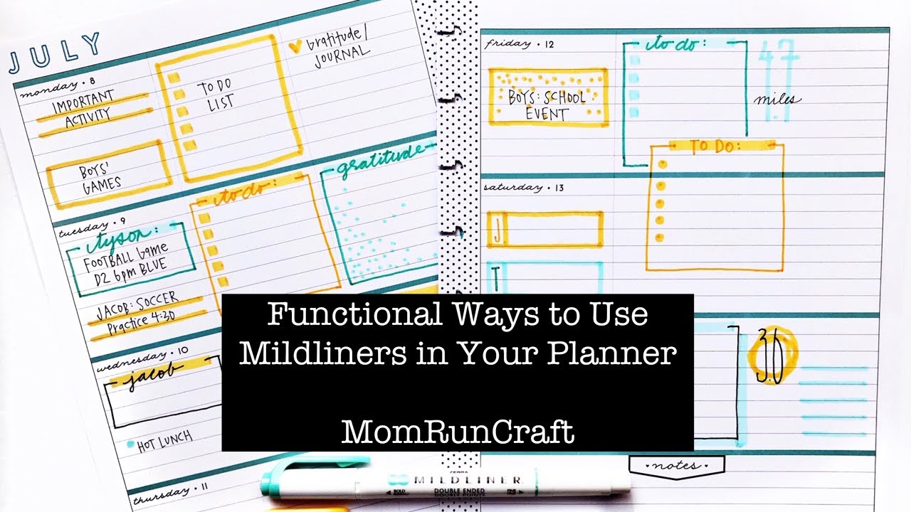 MomRunCraft: Functional Ways to Use Mildliners in Your Planner