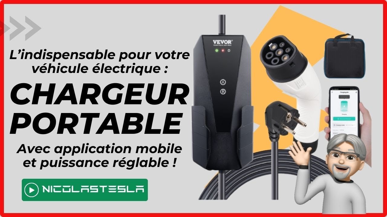 L&rsquo;indispensable pour votre v&eacute;hicule &eacute;lectrique : Chargeur avec app mobile et puissance r&eacute;glable !