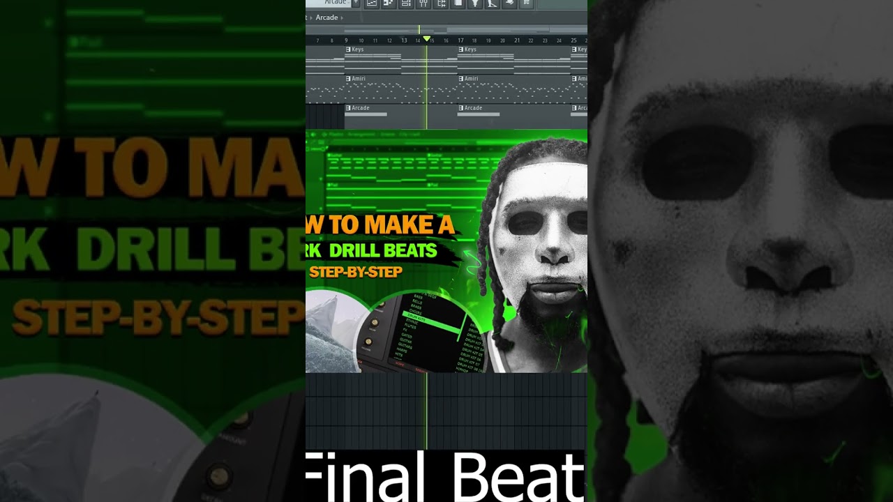 How to make DARK Vocal Drill Beats Like Ghosty 🔥  #shorts #ukdrill #flstudio
