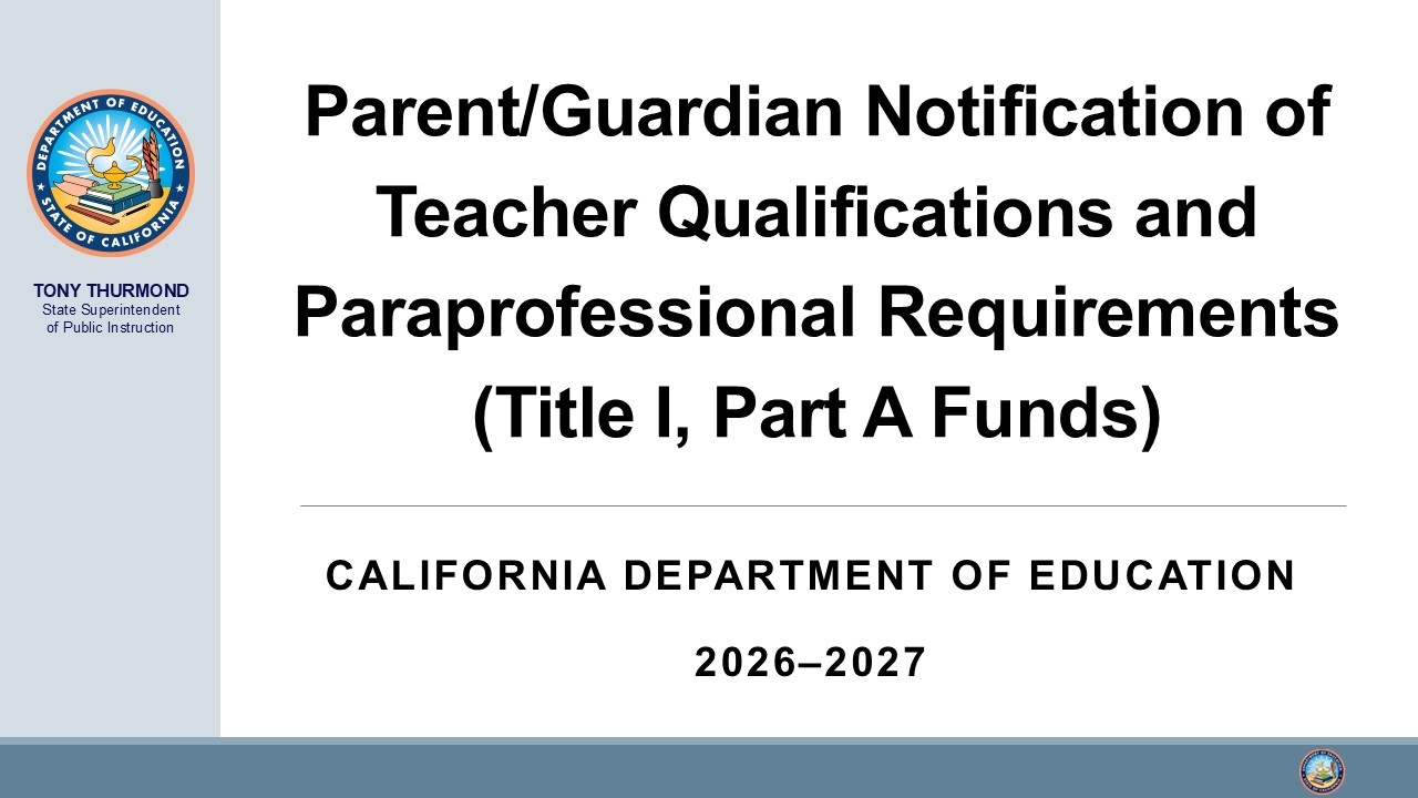 CE Monitoring: Parent/Guardian Notification (CE 9 & 21)