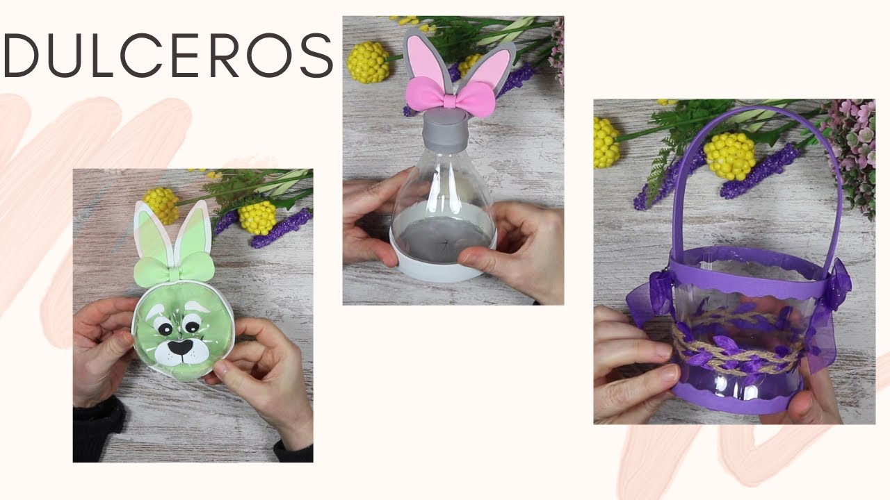 3 Dulceros hechos con una Botella de plástico Reciclable
