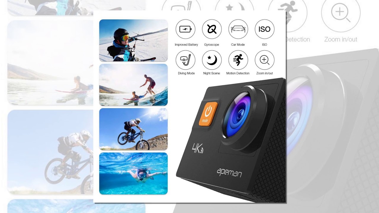 APEMAN Action Camera 4K 20MP WiFi Ultra HD Underwater Waterproof 40M Sports Camcorder