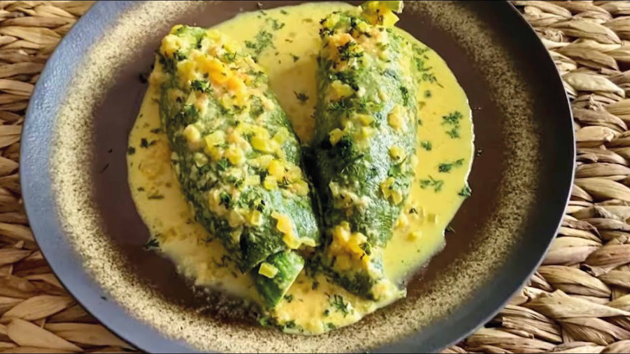 Como hacer Pepinos rellenos de carne molida en salsa cremosa de leche- Clau y Canela