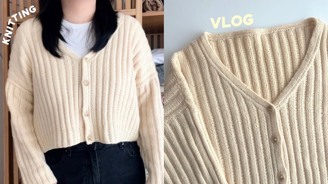 🥞봄 데일리 가디건으로 뜨기 좋은 ‘츄러스 가디건’ 뜨개로그/보송니트/라라뜨개 캐시5 Knittting Vlog/ Churros Cardigan