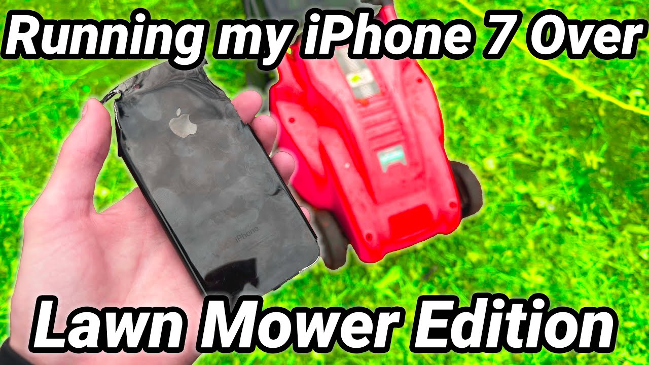 iPhone 7 против газонокосилки (ОГОНЬ)