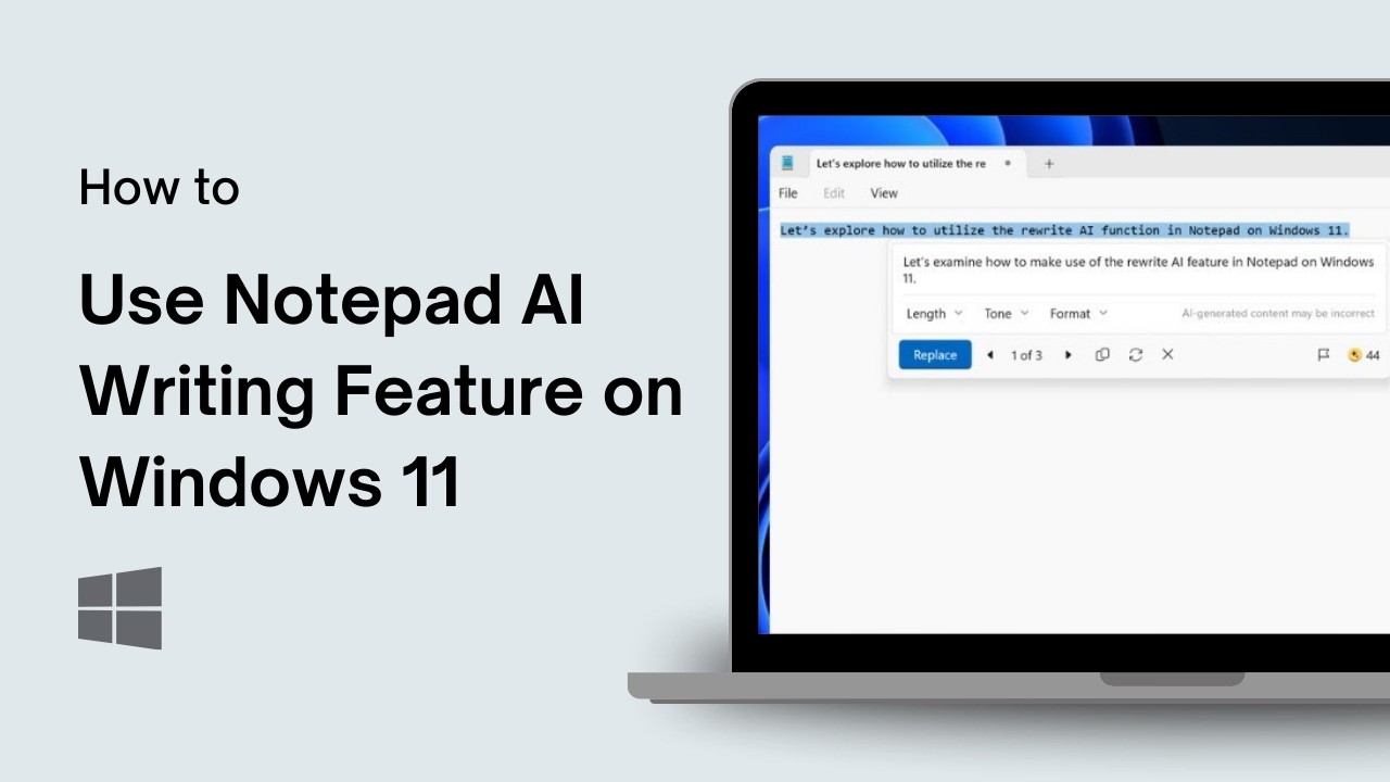 How to Use Notepad AI Writing Feature on Windows 11