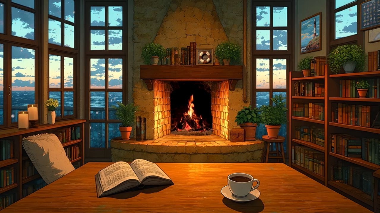 Reader's Retreat [only fireplace + wind - no music]
