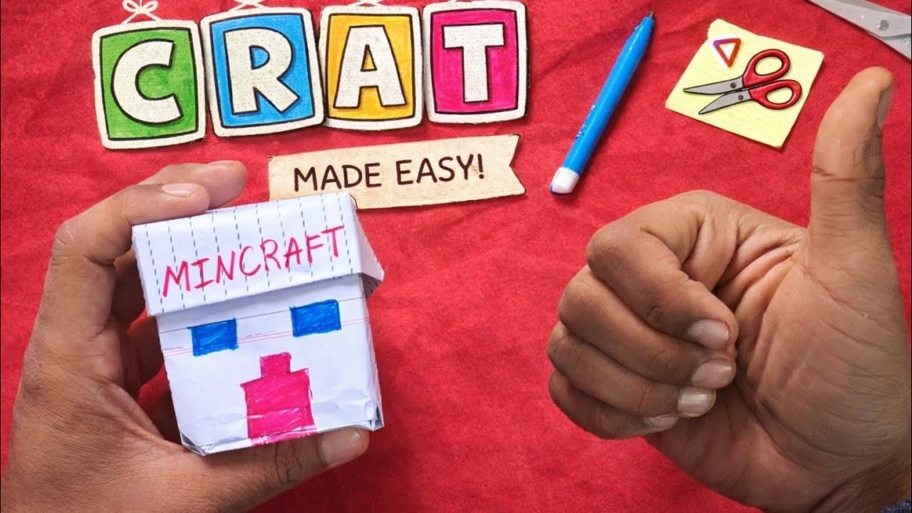 Easy Paper Craft: Making a Minecraft House at Home! ✂️