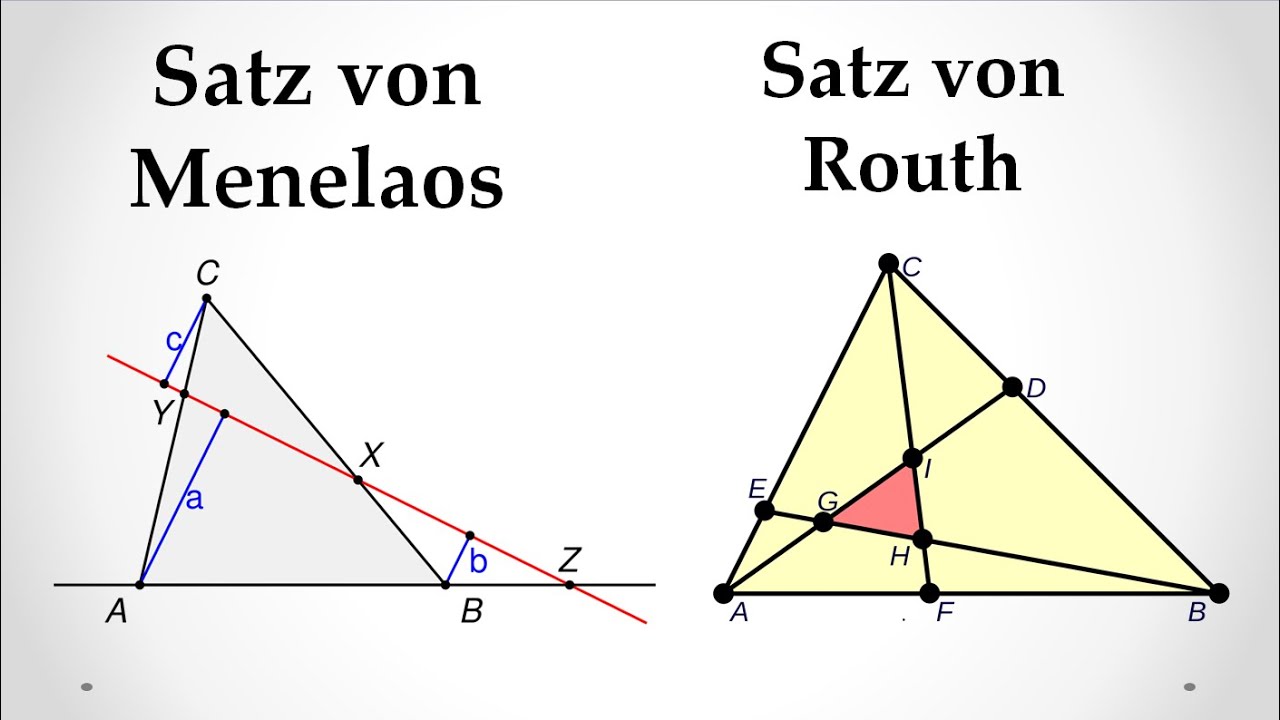 Trigonometrie: Satz von Menelaos und Satz von Routh