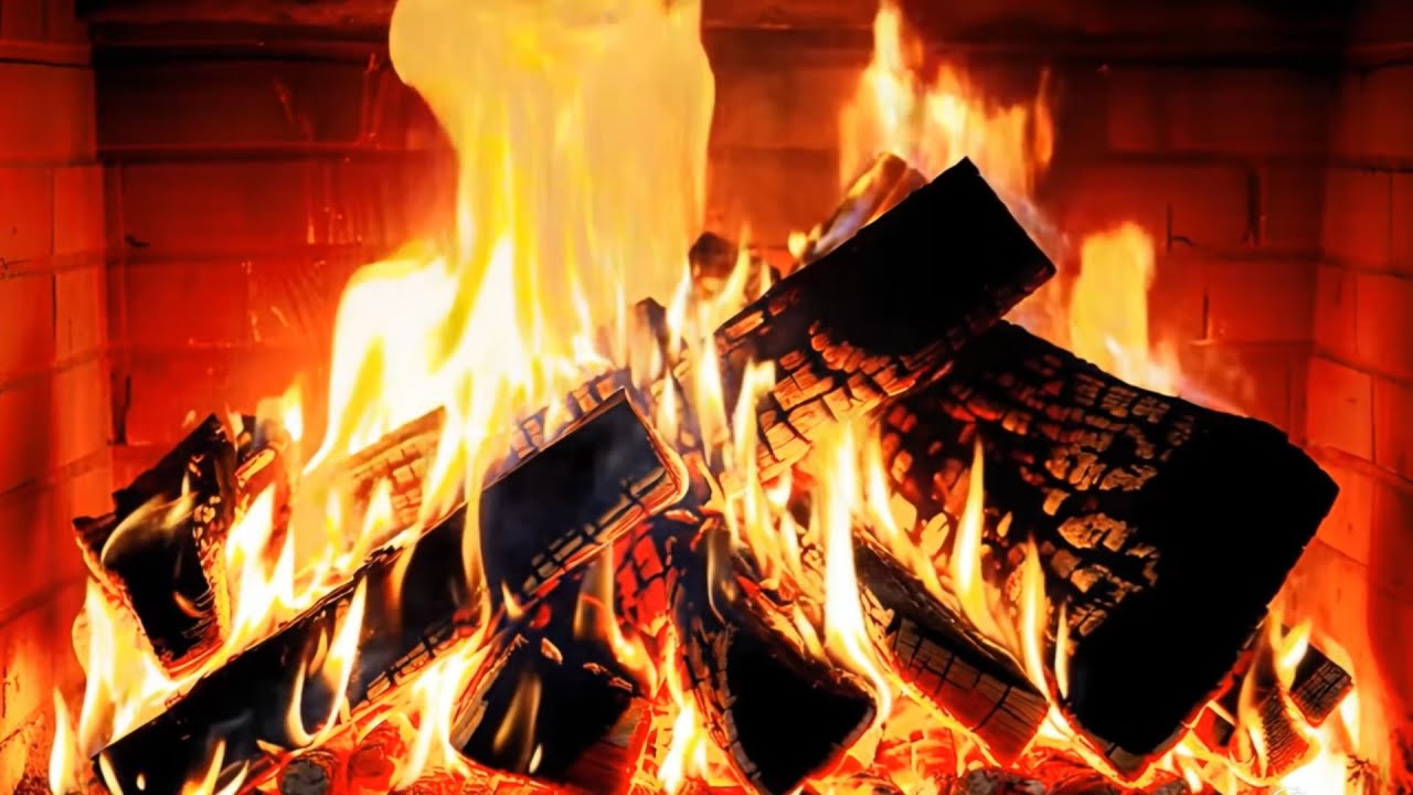 🔥Relaxing Fireplace Ambience with Steady Flames and Deep Crackling Wood Sounds.