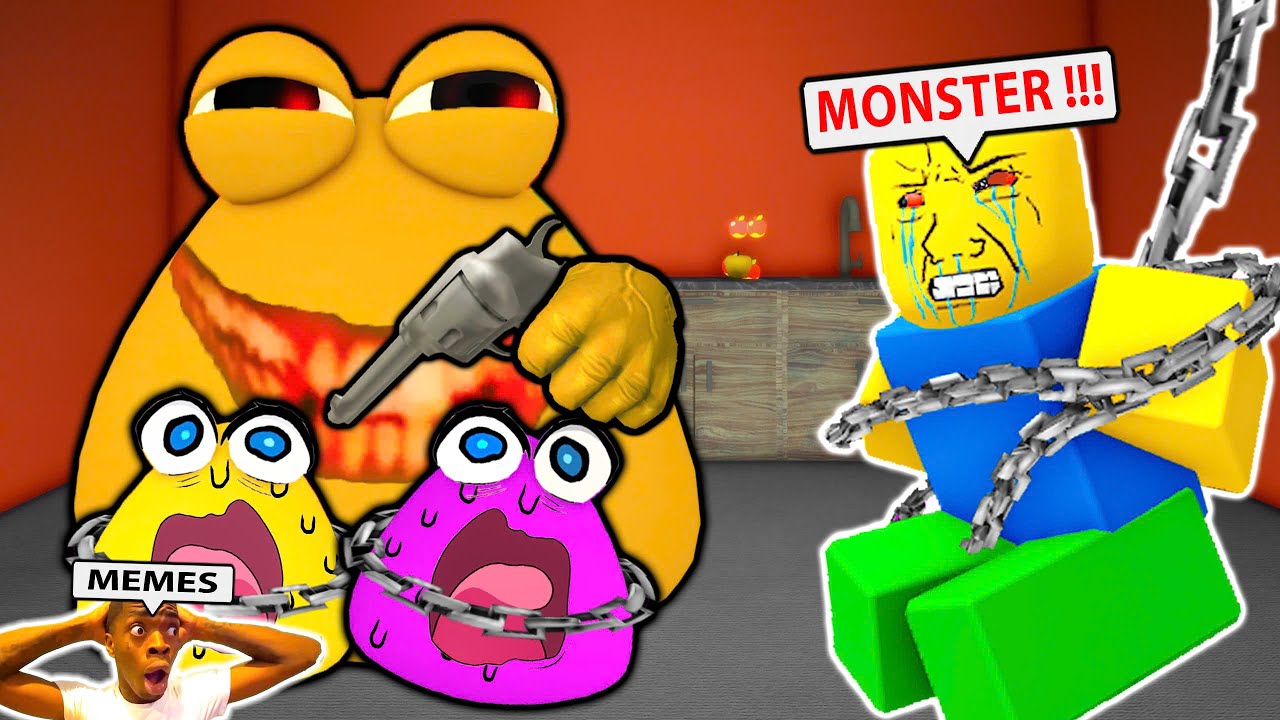 Pou's Revenge MONSTERS in Roblox - BOU'S REVENGE Funny Moments - Roblox Bacon Strong