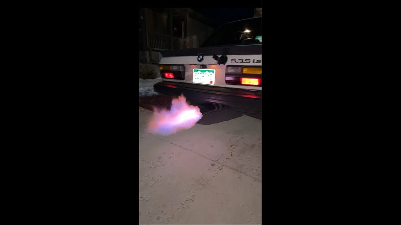 BMW E28 Turbo M30 Shoots Giant Flames out of Exhaust! Mounted my Go Pro to my Bumper!!!