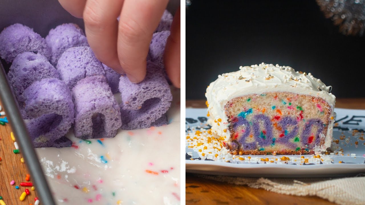 New Year's Typography Cake &bull;&nbsp;Tasty