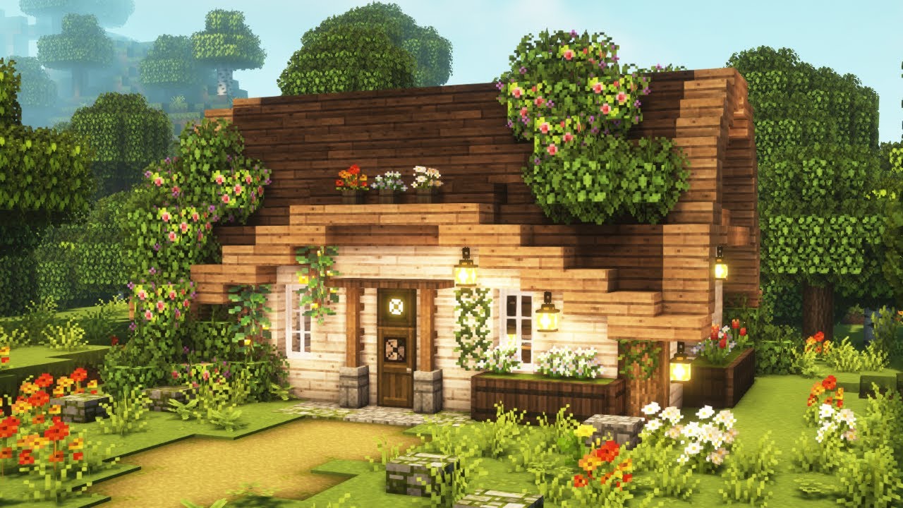 [Minecraft] ✨ Aesthetic small House Tutorial / Cottagecore/ Mizuno's 16 Craft Resource Pack