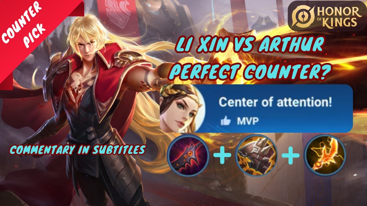 Use Dark Li Xin to Counter Arthur in Clash Lane | Honor of Kings Li Xin Build and Guide
