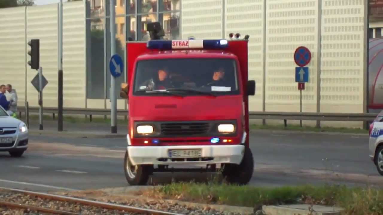 [HIT!!] Dojazd alarmowy 301[E]43* na miejsce kolizji drogowej- Łódź ul. Zgierska +[trąbka!]