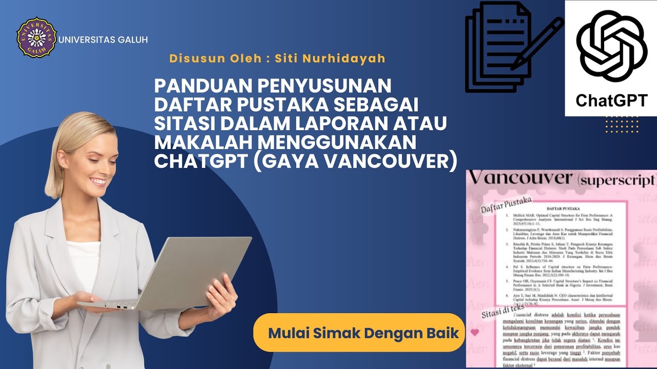 Panduan Penyusunan Daftar Pustaka sebagai Sitasi dalam Laporan/Makalah Melalui ChatGPT GayaVancouver