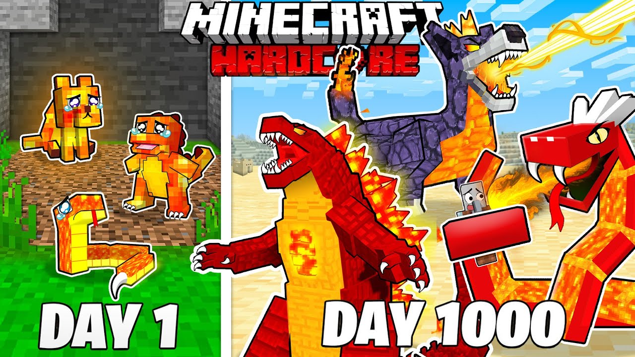 I Survived 1000 Days As LAVA CREATURES  In HARDCORE Minecraft! (Full Story)
