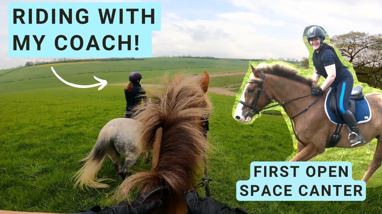 Первый раз КАНТЕРОМ по открытому пространству на моей молодой лошади! GoPro horse riding l Rhi