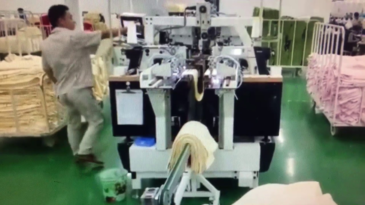 Automatic four side towel sewing machine