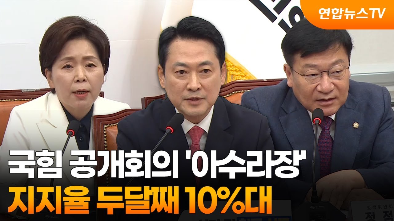 국힘 공개회의 '아수라장'&hellip;지지율 두달째 10%대 / 연합뉴스TV (YonhapnewsTV)