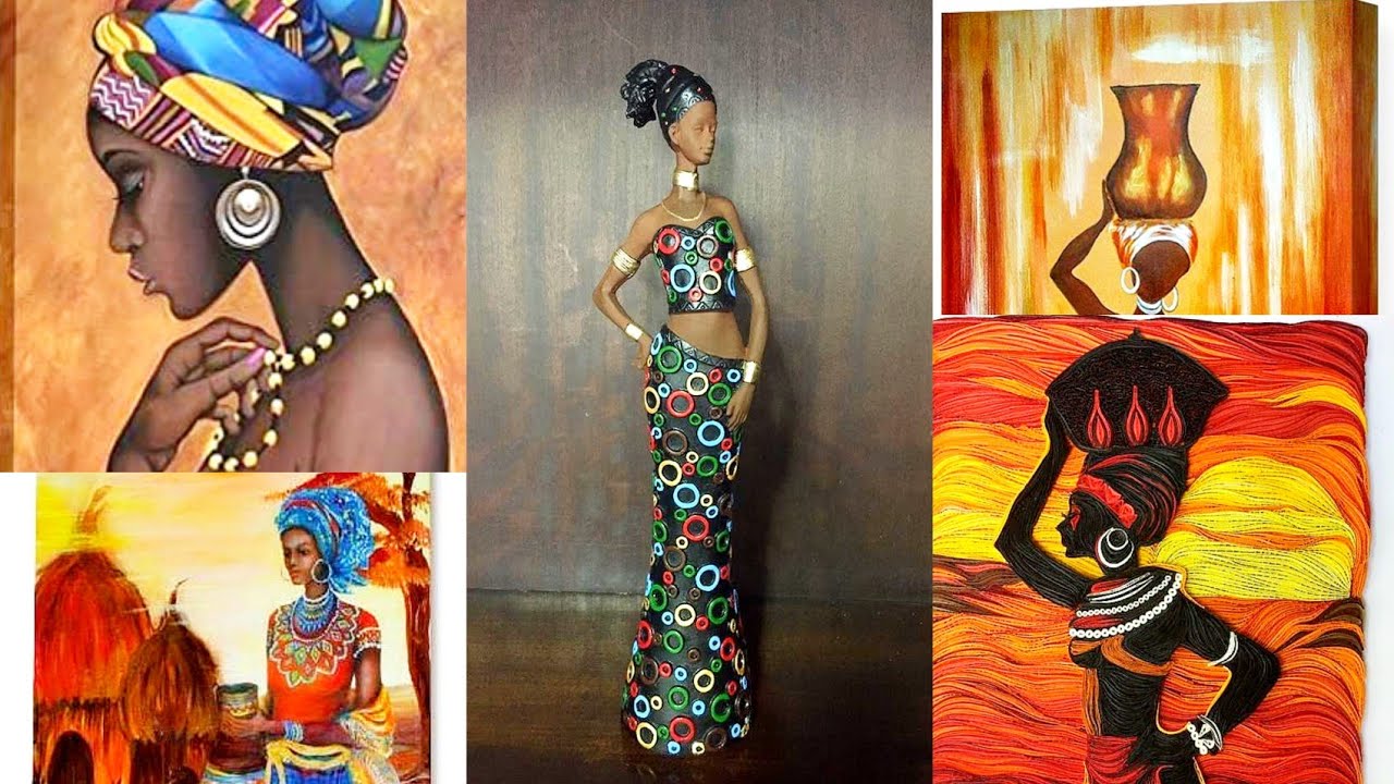 Unique African Women Art Paintings For Modern Home || Black Cultural Art || African Sculpture Dolls