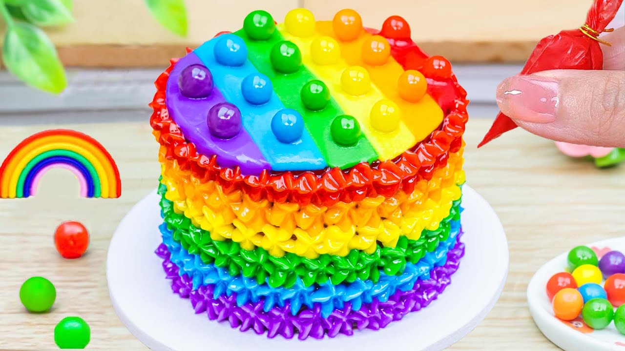 Mini Rainbow Cake Recipe With Chocolate 🌈So Beautiful Rainbow Cake of The sea🌈HT Mini Cakes