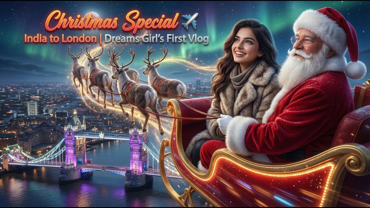 “Christmas Special ✈️ India to London | Dreams Girl’ First Vlog 🎄✨” 
