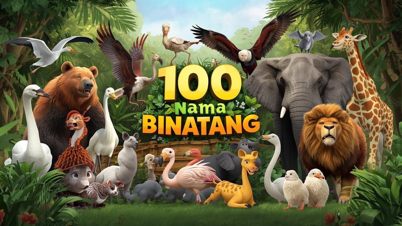 Mengenal 100 Nama Hewan | Belajar Bicara Bayi dan Balita | Edukasi Anak Usia Dini