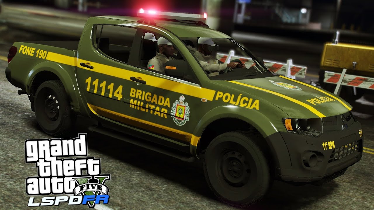 GTA V BMRS - NOITE AGITADA PARA A BRIGADA MILITAR EM PATRULHAMENTO NOTURNO | MITSUBISHI L200 2015