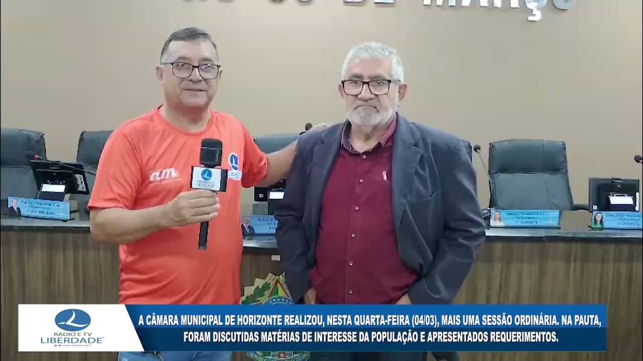 A CÂMARA MUNICIPAL DE HORIZONTE REALIZOU, NESTA QUARTA FEIRA 04/03, MAIS UMA SESSÃO ORDINÁRIA.