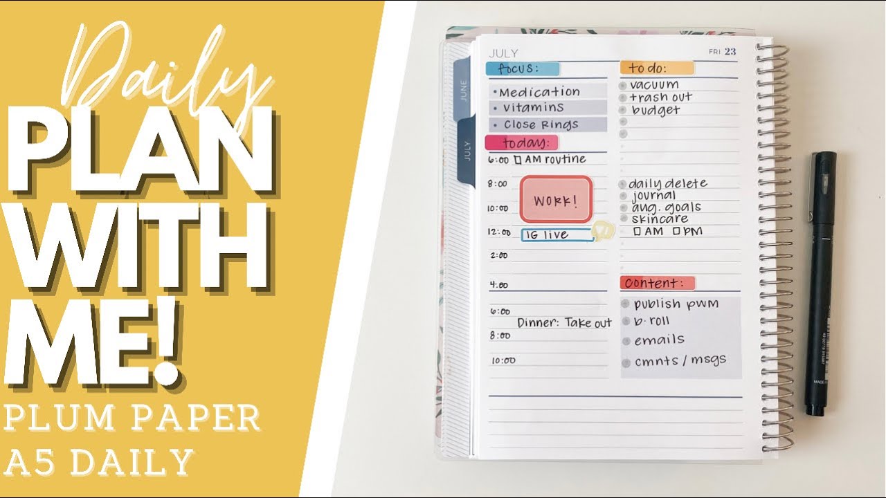 DAILY PLAN WITH ME! | Plum Paper A5 Daily