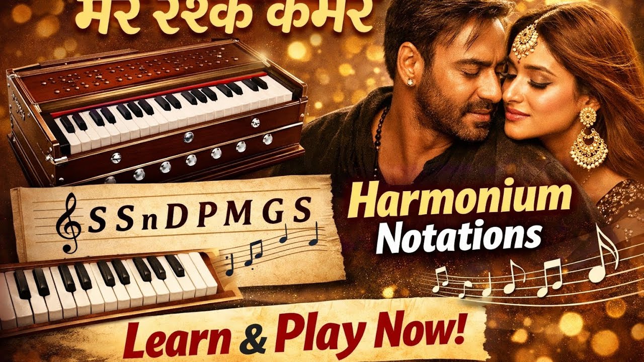 मेरे रश्के कमर हार्मोनियम नोट्स || Mere Rashke Qamar Harmoniumm Notes || Harmoniumm wala || Piano 