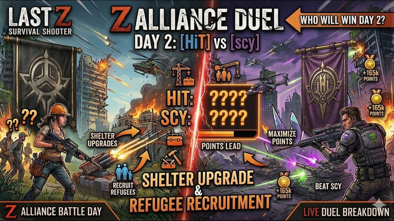 LAST Z ALLIANCE DUEL: [HiT] vs [scy] Day 2 - WHO SURVIVES THE TAKEOVER? 🛡️