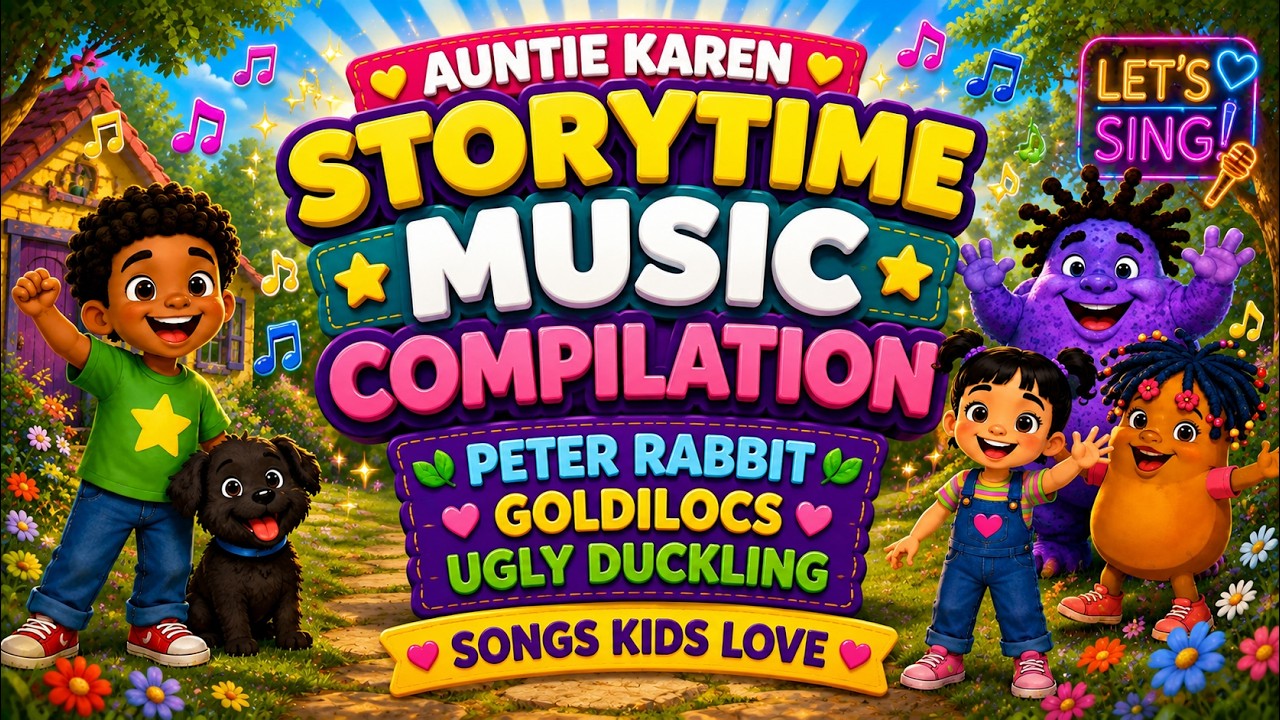 Auntie Karen Storytime Music Compilation. Peter Rabbit, Goldilocs, Ugly Duckling. Songs Kids Love