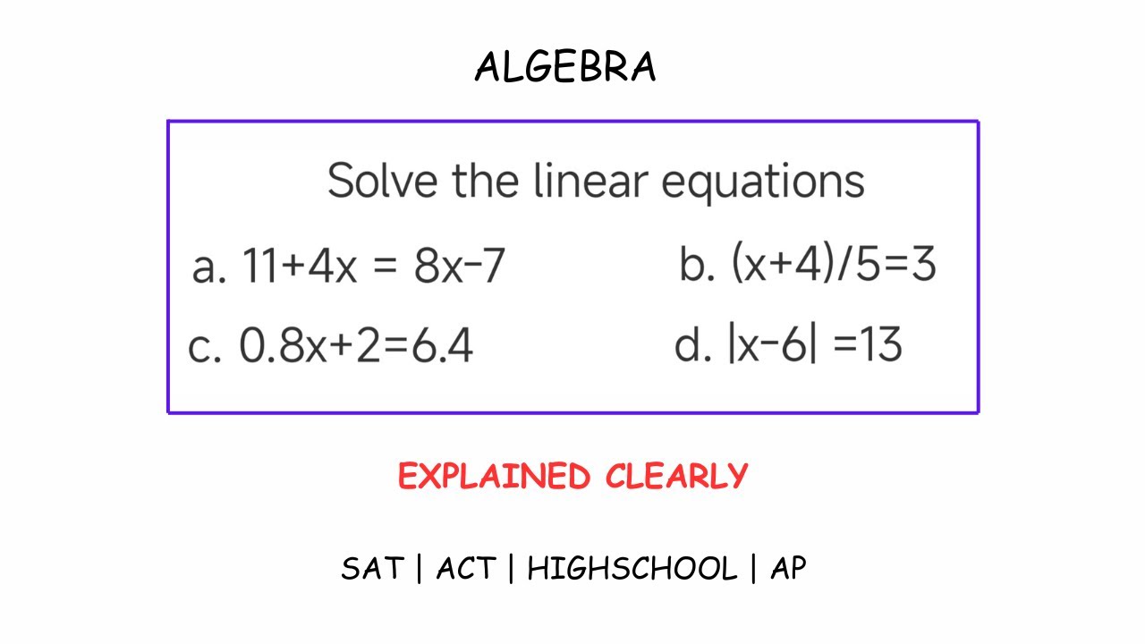 How to solve linear equations (new models) | Algebra | Math Feed