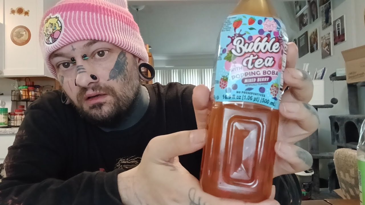 Dollar Tree Lady Boba Mixed Berry Bubble Tea With Popping Boba  Review