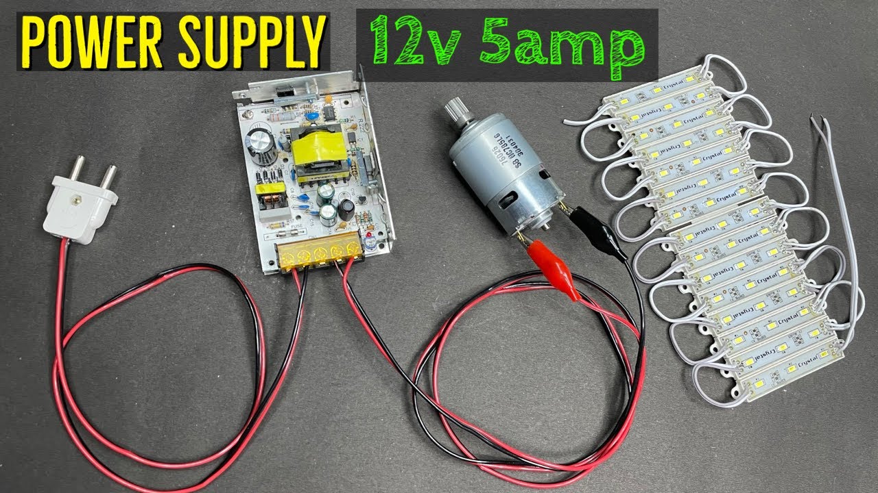 12v 5 amp power supply SMPS Unboxing and review @Electronicsproject99