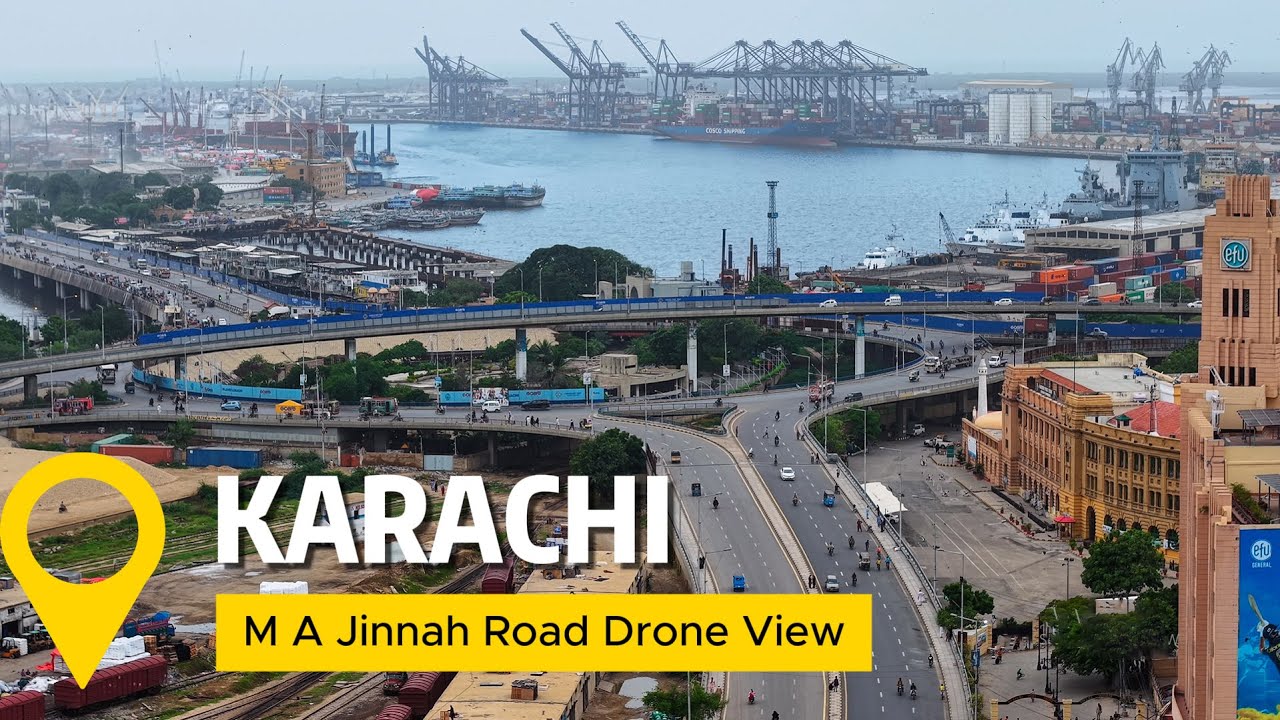 M.A. Jinnah Road Karachi 4K Drone View | Numaish to Port Grand Aerial Tour
