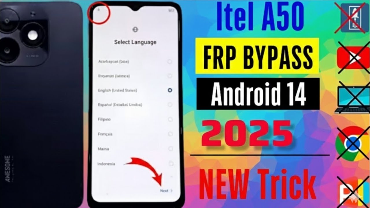 Itel A50 (A667L) FRP Bypass 2026 | New Method No App Open No Shortcut Maker